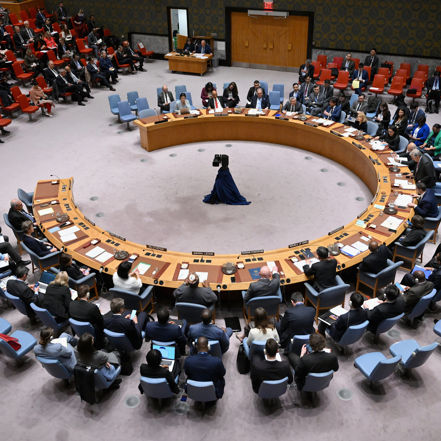 UN Security Council meeting during discussions on Palestine statehood